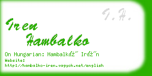 iren hambalko business card